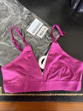 Calvin Klein Magenta Seamless V-Neck Bralette